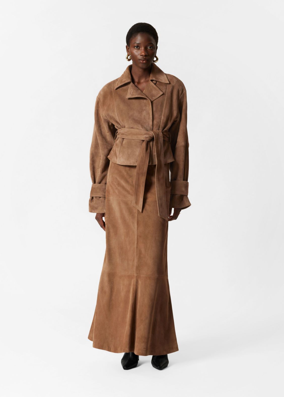 Suede Midi Skirt