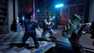 A Thick as Thieves screenshot showing players facing off against police officers.