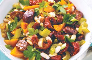 Healthy lunch ideas, Chorizo and bean salad