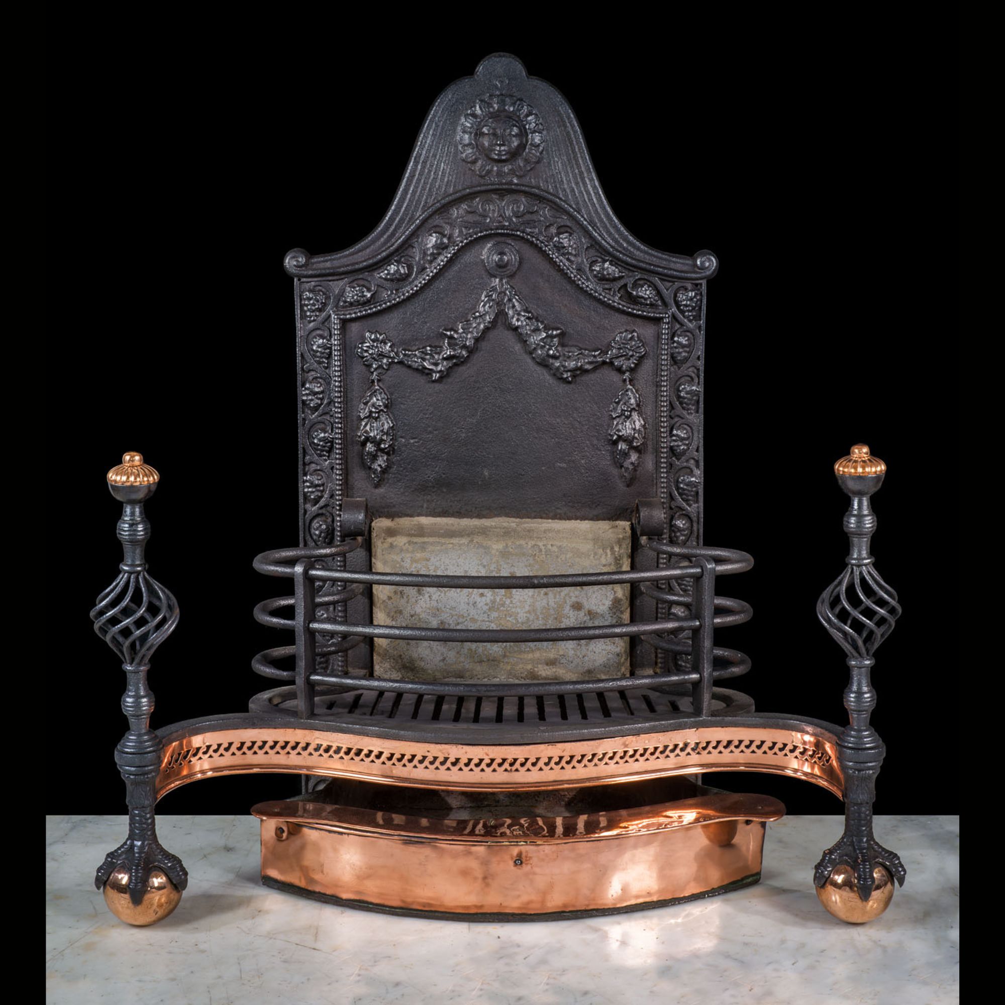 Large Arts &amp;amp; Crafts Fire Basket with Copper c.1880