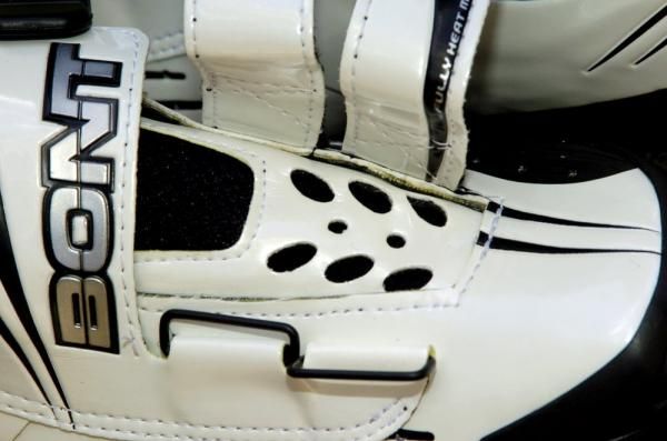 The perforated tongue is generously padded with high-density memory foam to prevent pressure on the instep