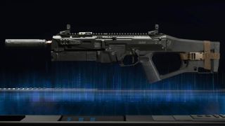 BO7 Dravec loadout: A side-on view of the Dravec 45 SMG against a dark blue and black background.