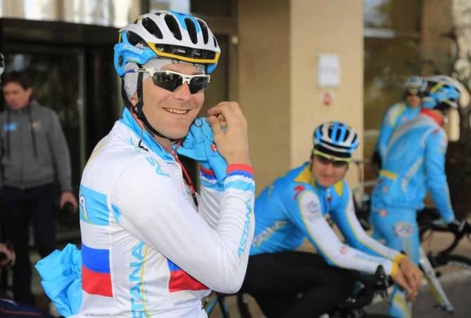 Borut Božič (Team Astana) all smiles before heading out