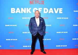 The real Dave Fishwick at the Bank Of Dave original movie premiere.