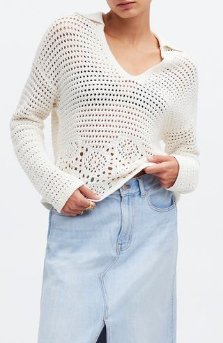 Crochet Polo Sweater