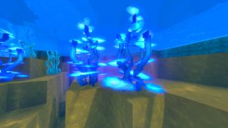 Hytale azure kelp: The azure kelp plant under the water, planted in mud.