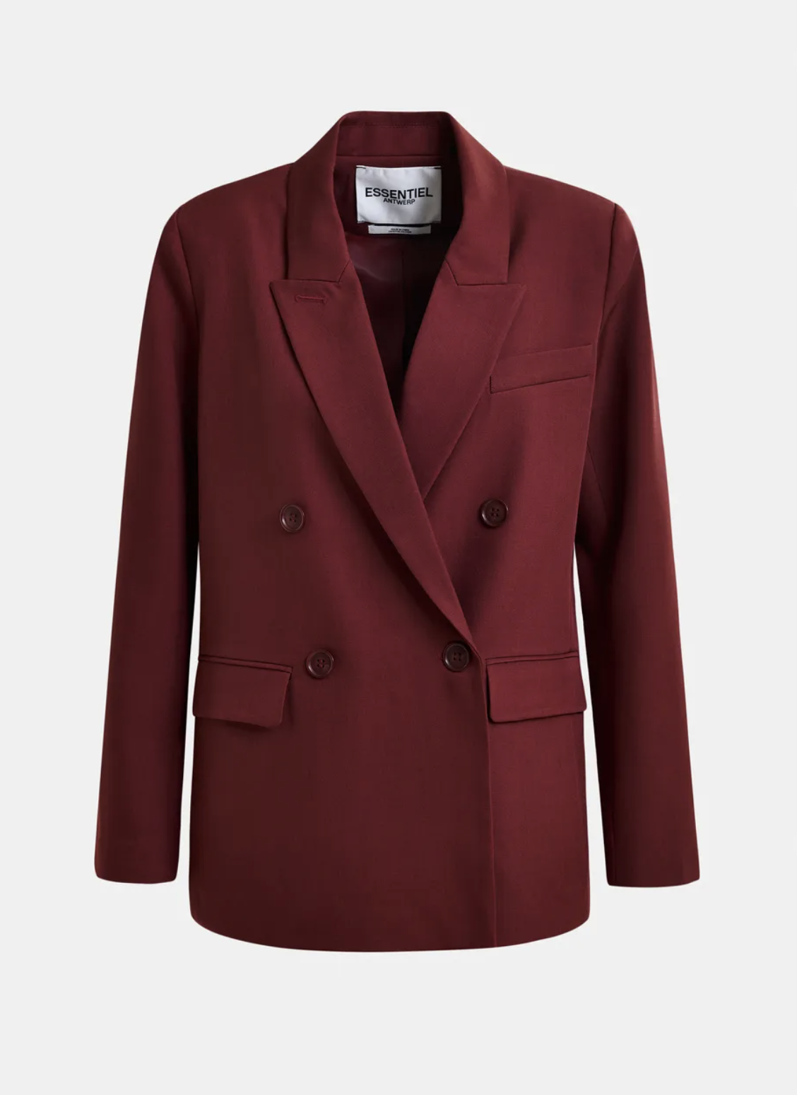 Essentiel Antwerp, Burgundy Double-Breasted Blazer