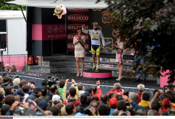Rafal Majka (Tinkoff-Saxo) on the podium