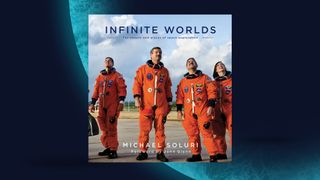 Infinite Worlds book cover on a blue planet background