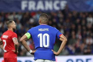 Kylian Mbappe #10 of France looks on during the International Friendly match between France and Luxembourg at Stade Saint-Symphorien on June 5, 2024 in Metz, France.