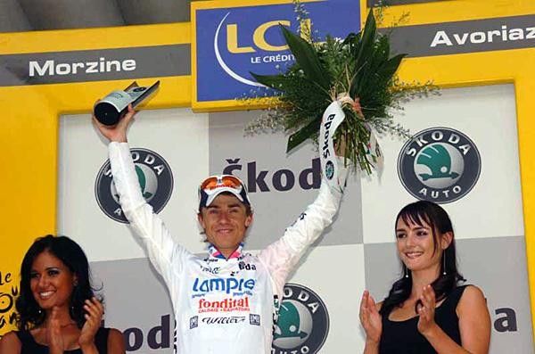 Damiano Cunego (Lampre) in the white jersey of best young rider