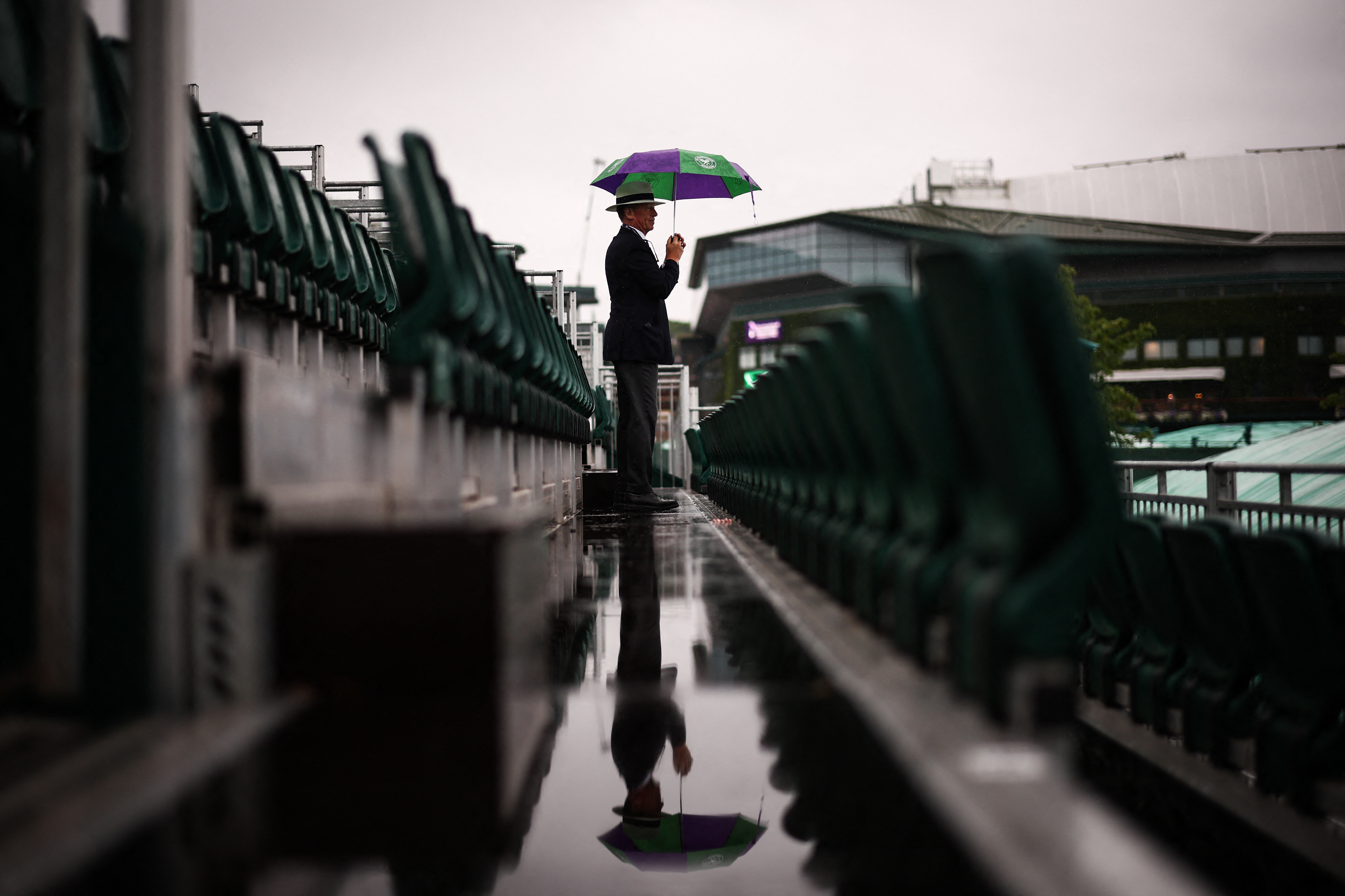 A man holding an umbrella