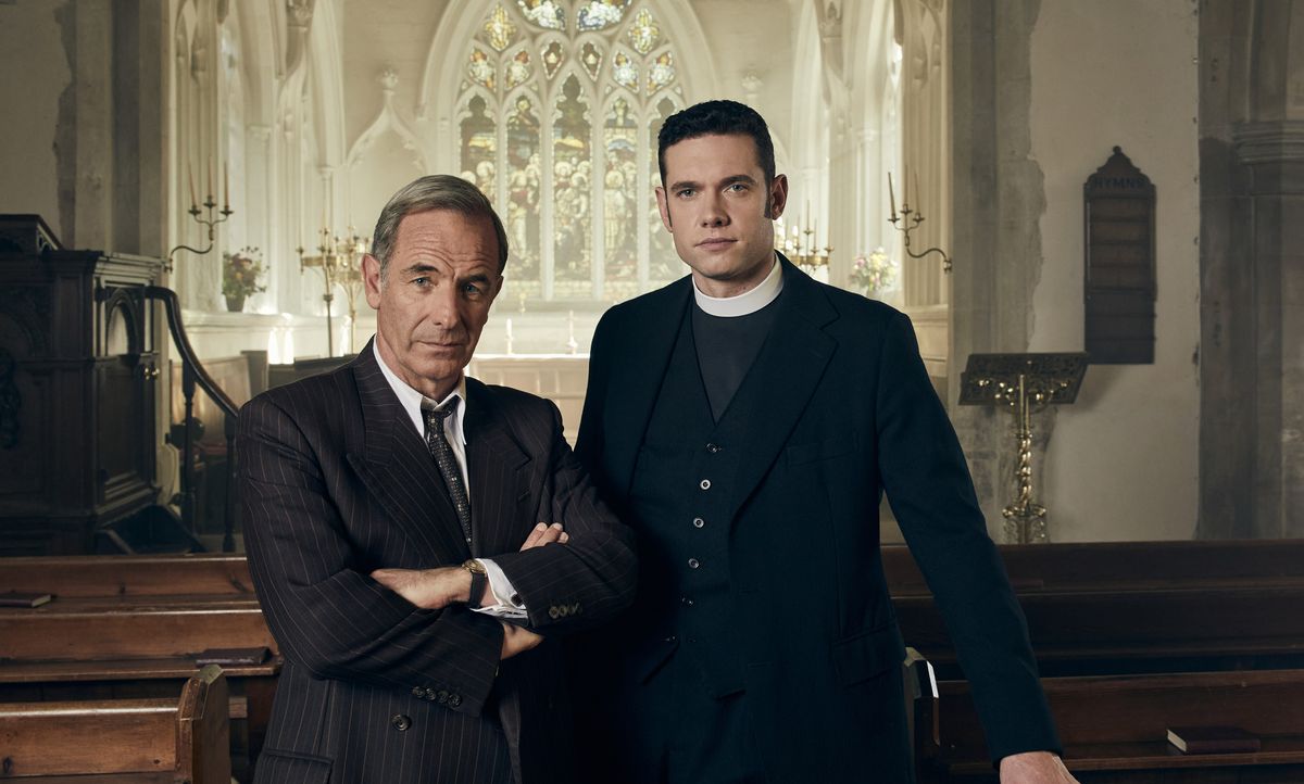 Robson Green and Tom Brittney star in Grantchester