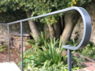 accessible garden design: metal handrail