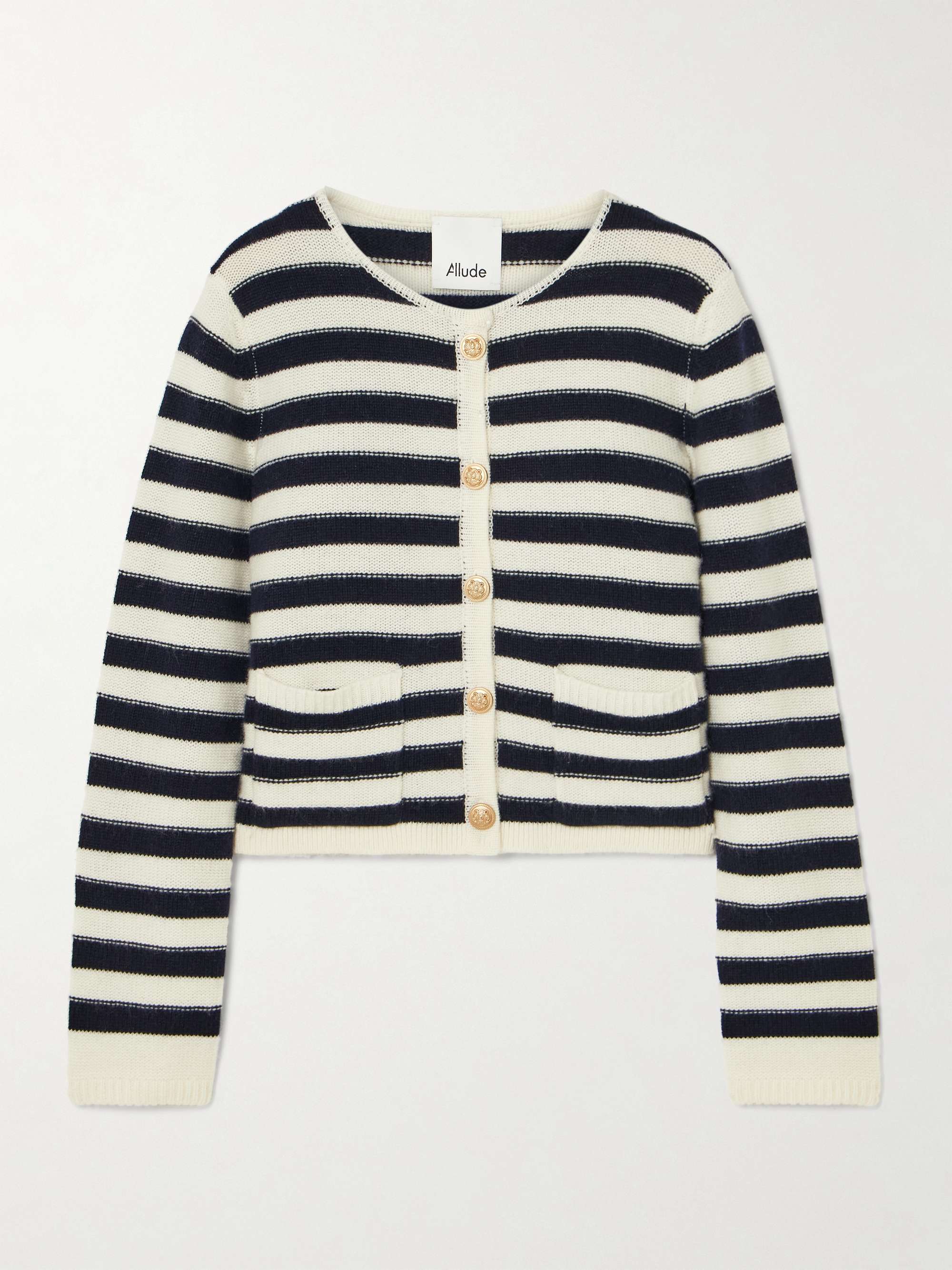 Striped Wool and Cashmere-Blend Cardigan