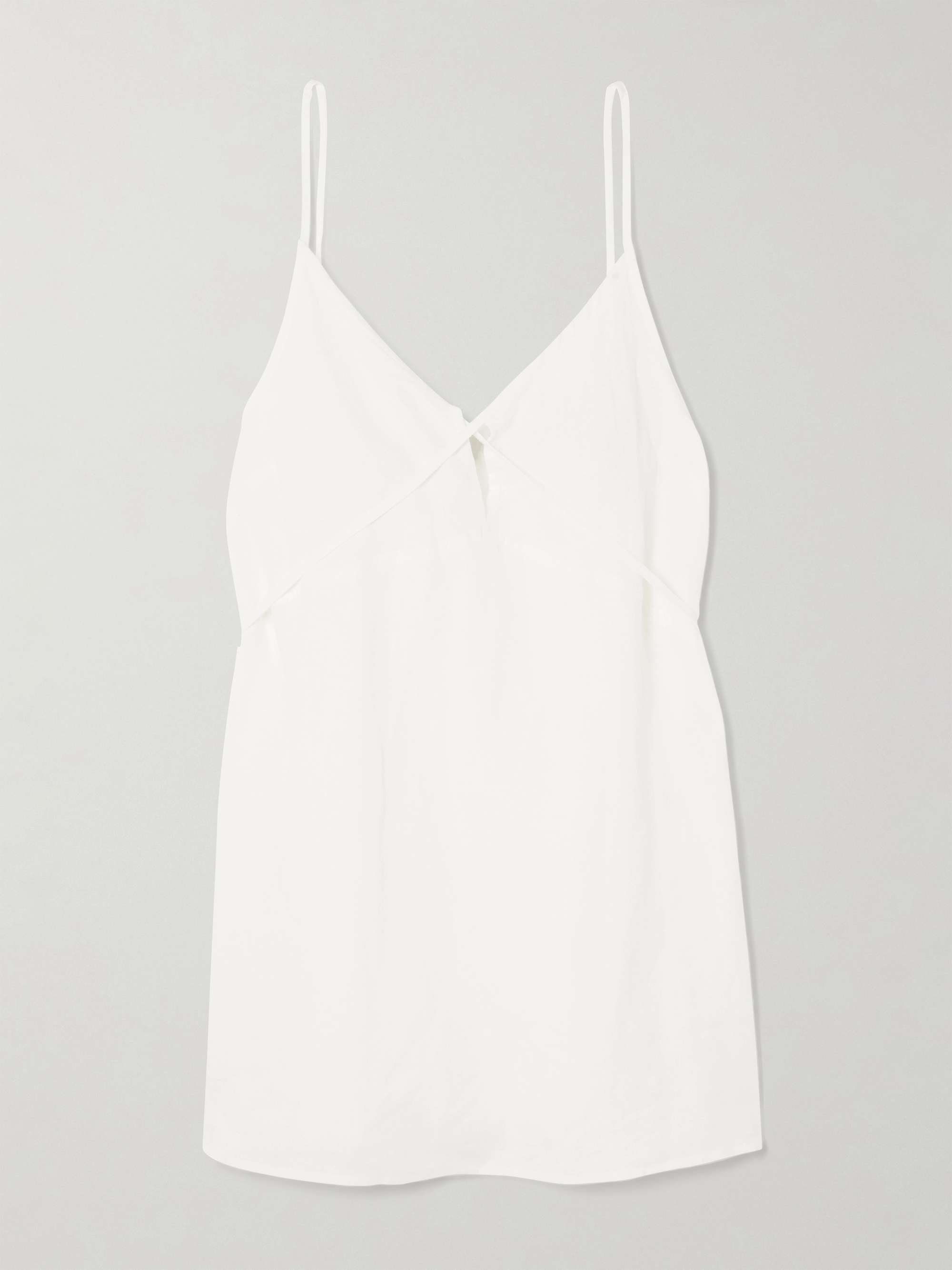 Tie-Detailed Linen Mini Dress
