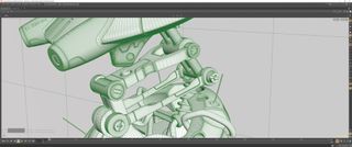 Part of a 3D modelled robot in Houdini interface