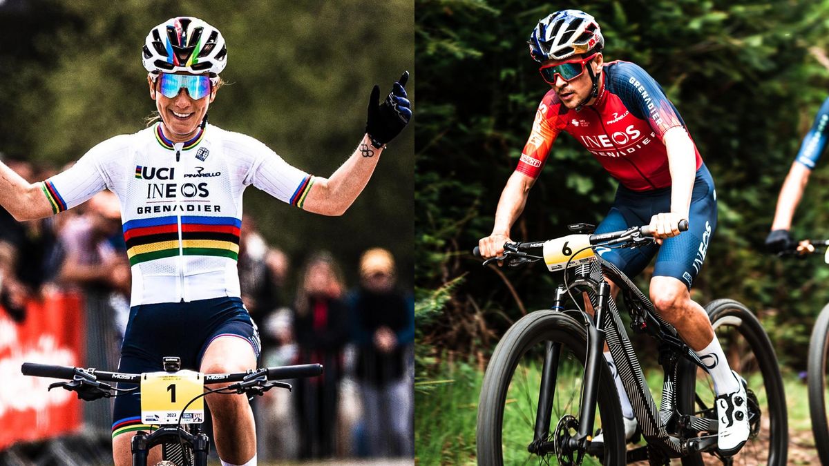  Pauline Ferrand-Prévot and Tom Pidcock riding Gueret French Cup