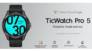 TicWatch Pro 5 promo images from an Amazon listing