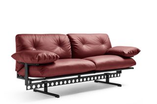 Ouverture Sofa by Pierluigi Cerri for Poltrona Frau in red leather