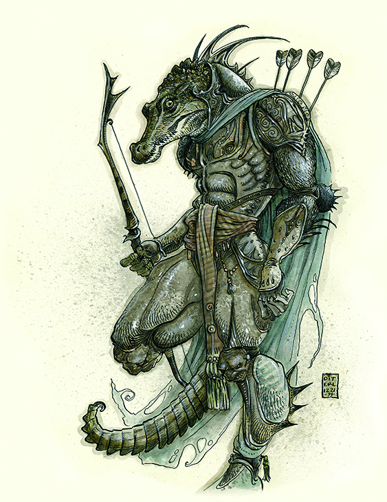 Book illustrations; An alligator in armour