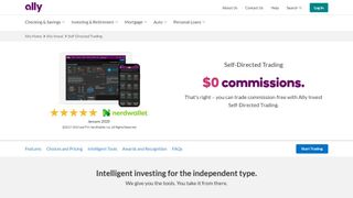 Website screenshot for Ally Invest