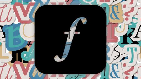 Adobe fonts logo against a jumbled collection of random letterforms