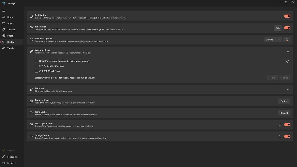 Wintoys running on Windows 11