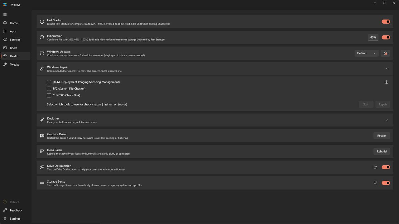 Wintoys running on Windows 11