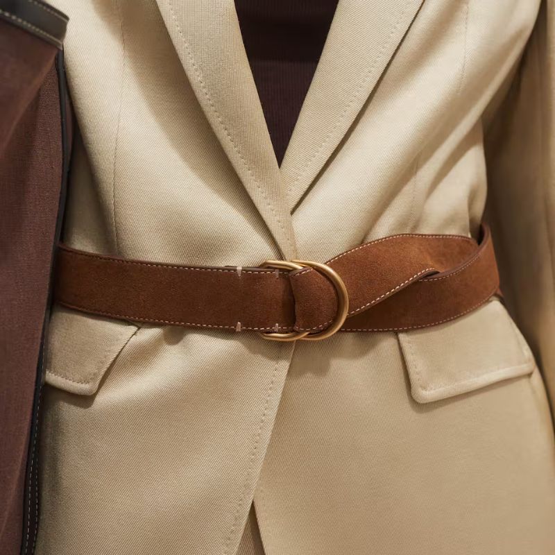 Double D-Ring Belt on model 