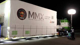 Japan's MMX sample-return mission to the Mars moon Phobos arrives at its Tanegashima launch site on March 31, 2026. Liftoff is expected in November or December of this year.