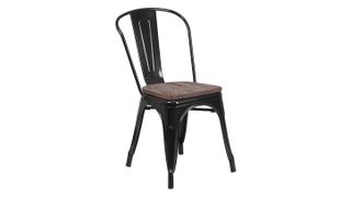 Taylor + Logan Metal Stackable Chair with Wood Seat