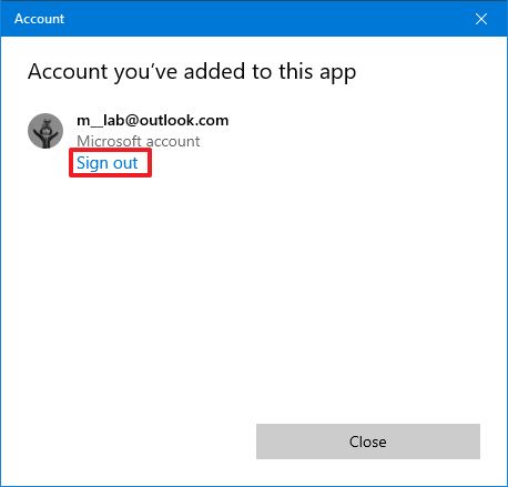 Sign out Microsoft Store account
