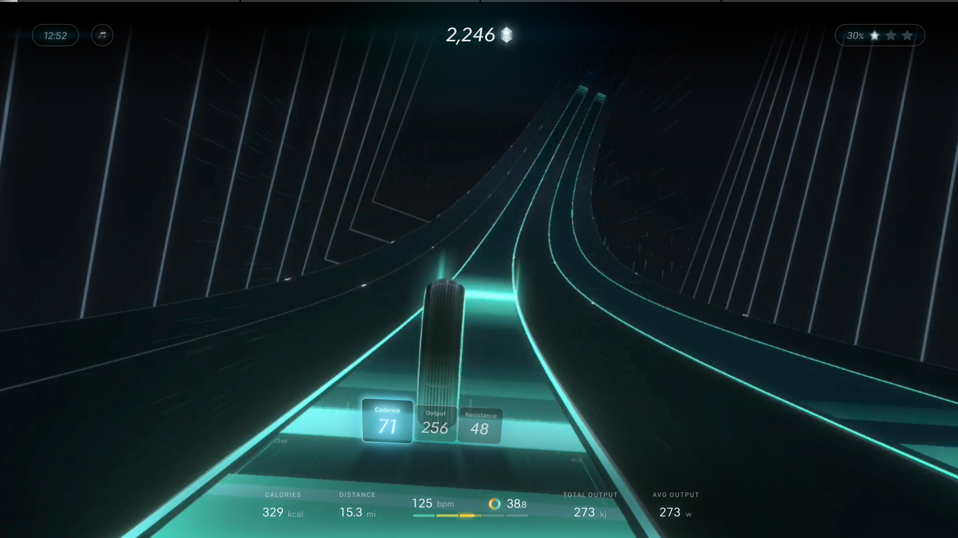 An example of Peloton Lanebreak's user interface