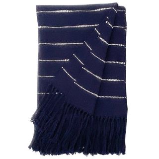 Catavento Pampa Modern Blue Handwoven Throw Blanket