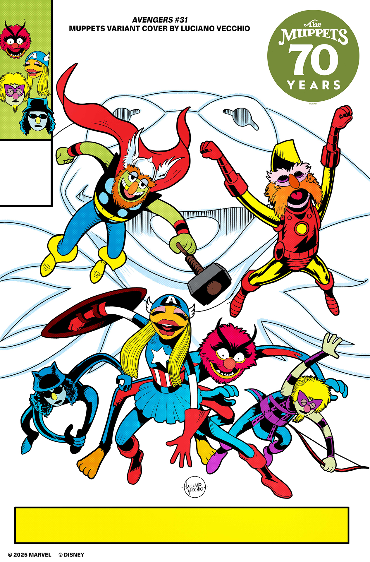 The members of Electric Mayhem leaping into action as the Avengers