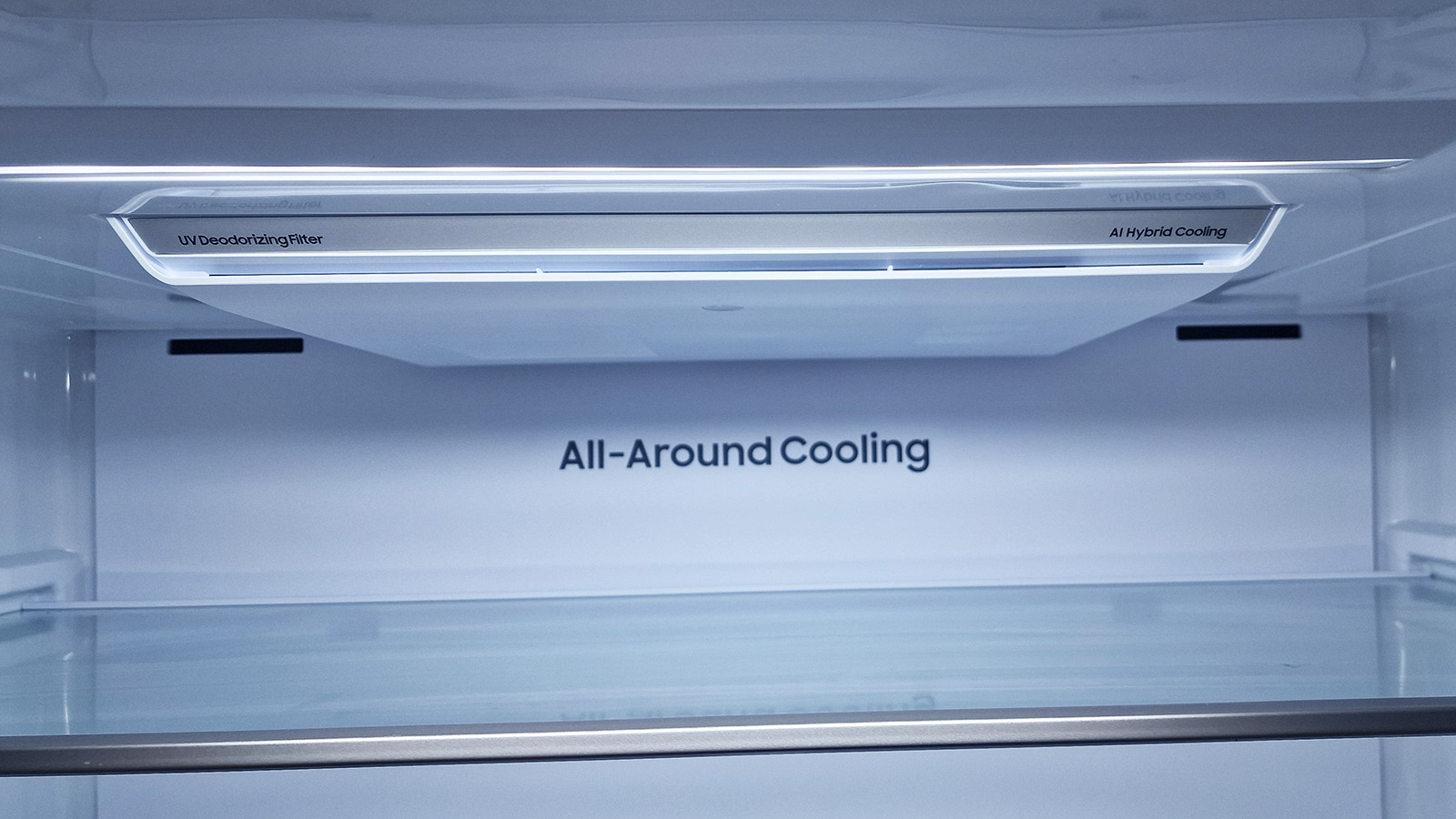 Samsung Bespoke 23 cu. ft. Counter Depth 4-Door French Door Refrigerator with AI Hybrid Cooling &amp;amp; Beverage Center&amp;trade; in Stainless Steel
