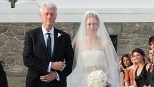 bill clinton walking chelsea clinton down the aisle at wedding