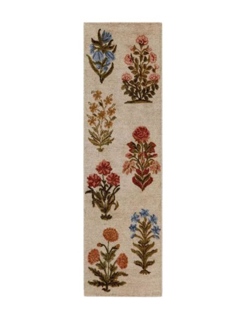 Block Floral Handtufted Runner Rug