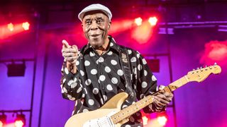 Blues guitarist and singer Buddy Guy performs on October 25, 2018 in Heichal HaTarbut, Tel Aviv, Israel. 