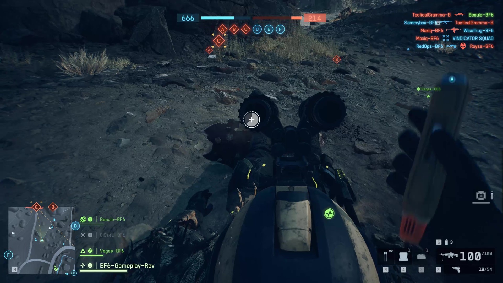 Straddling a bike at night in Battlefield 6 and using a healing syringe