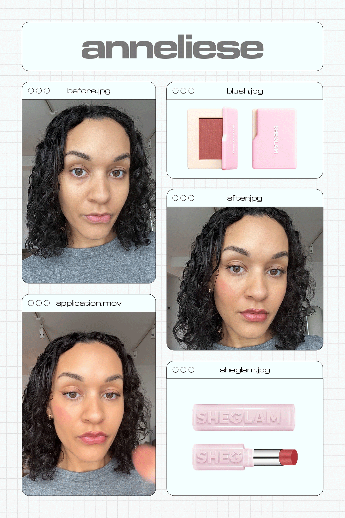 Editor testing new SHEGLAM blush