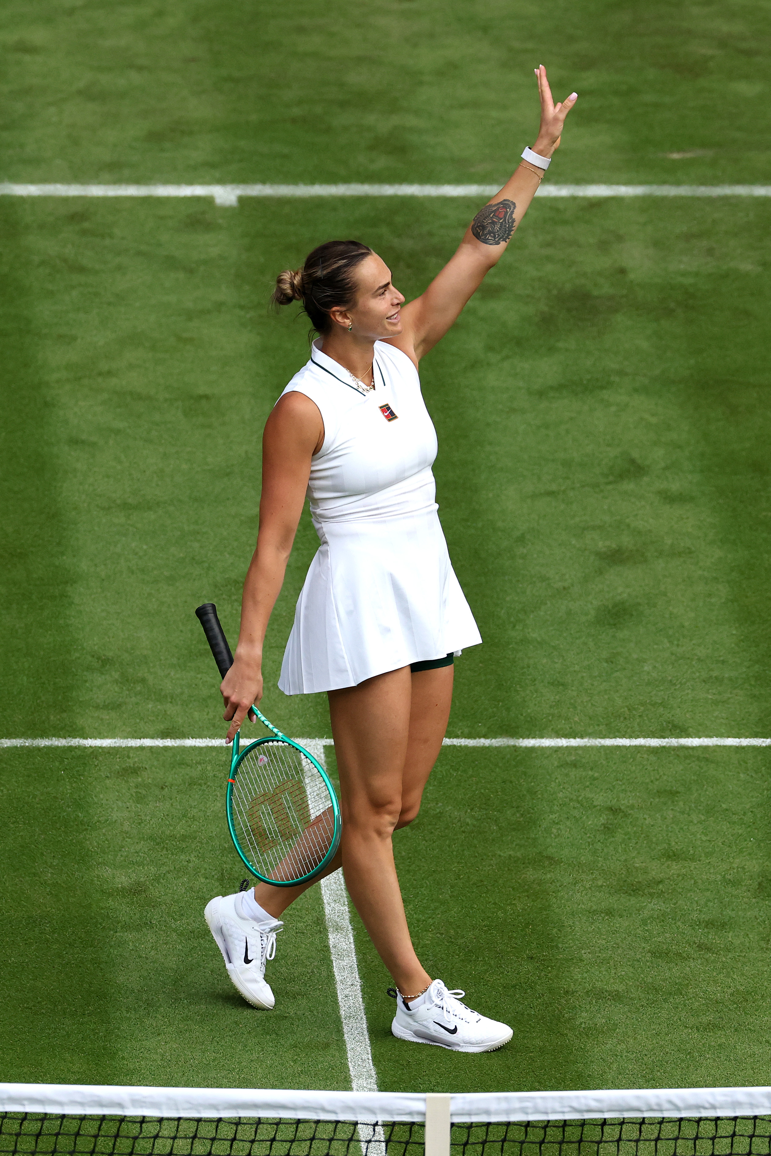 Aryna Sabalenka wore Material Good jewelry during her first Wimbledon 2026 match