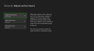 Active Hours on Xbox Console