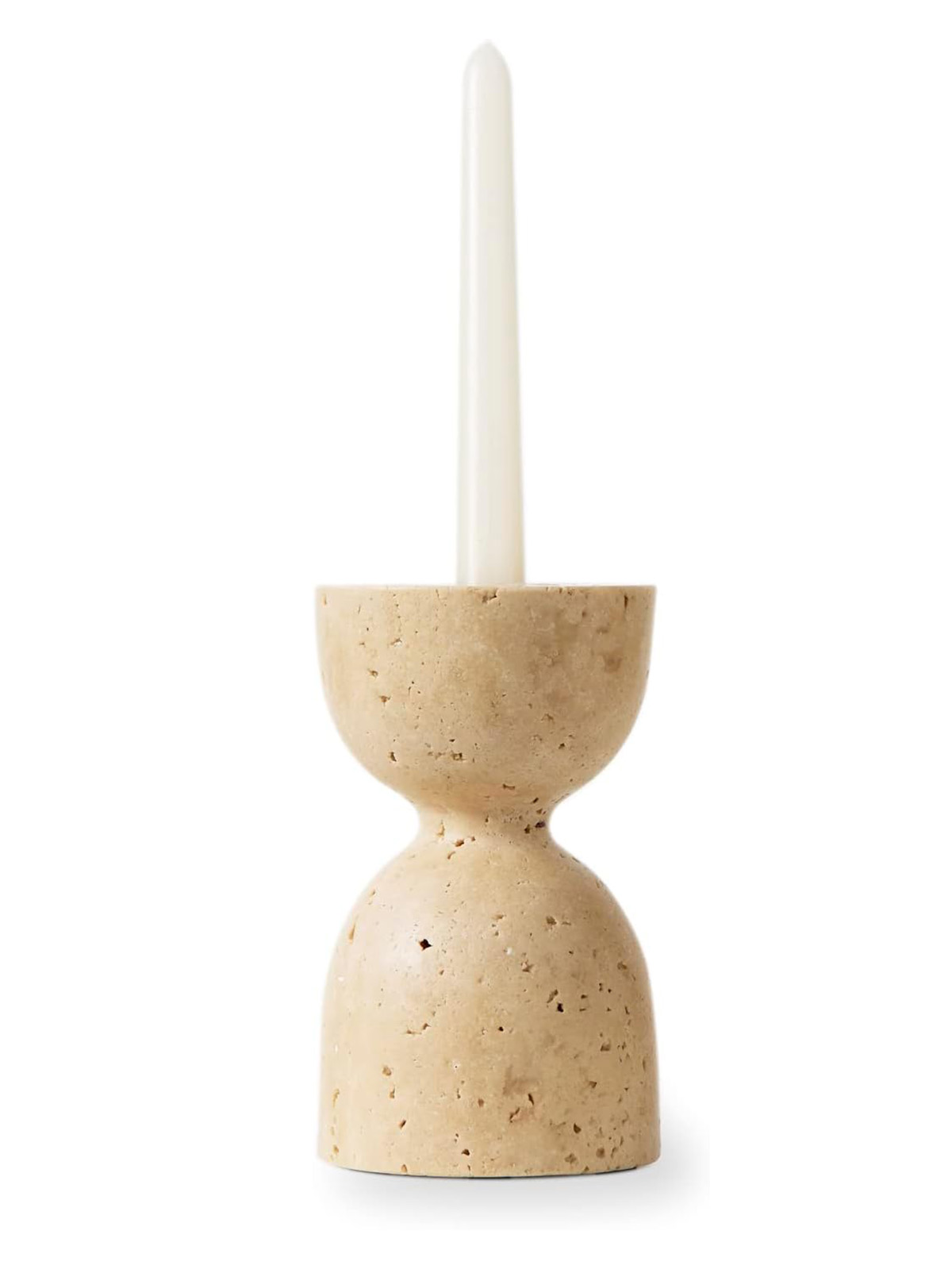 Modern Candle Holder, Genuine Marble Candlestick Holders for Taper Candles, Boho Candle Stand for Srping Home Decor, Chic Matt Finish, 3.15