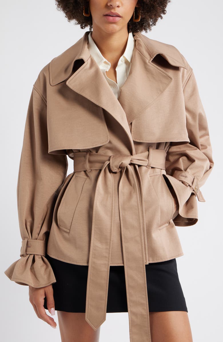 Exaggerated Crop Trench Coat