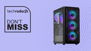 Yeyian Tanto gaming PC on purple background with don't miss text overlay