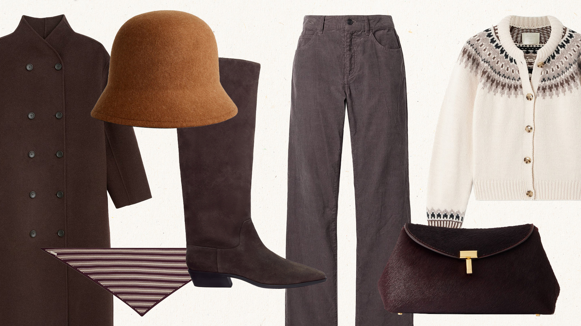 Collage of winter fashion items