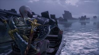 God of War Ragnarok Valhalla mode Kratos and Mimir rowing to Valhalla