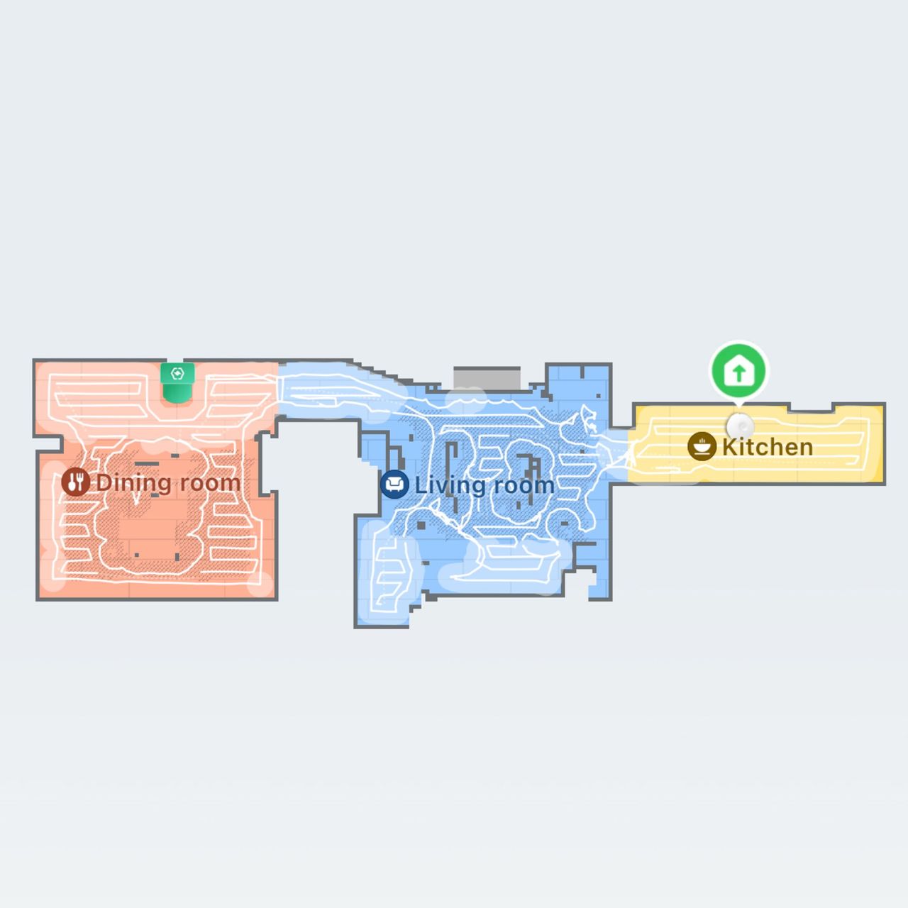 Screenshot of the Roborock QV 35S Robot Vacuum With Mop app with mapping